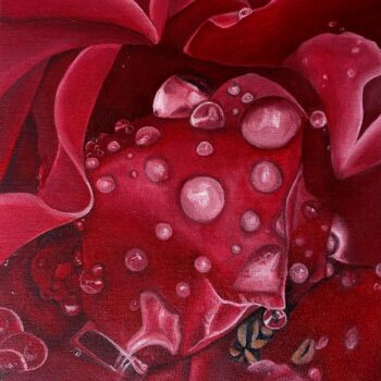 Malarstwo zatytułowany „Rose” autorstwa Mariia Riznyk, Oryginalna praca, Olej Zamontowany na Karton