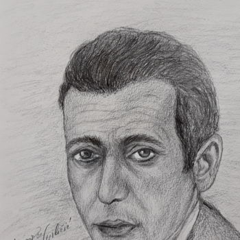 Drawing titled "Drawing portrait Hu…" by Marija Sviličić, Original Artwork, Pencil