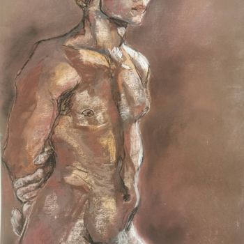 Dibujo titulada "Le jeune homme - Th…" por Marijo Ponce Fest, Obra de arte original, Pastel