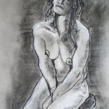 Drawing titled "La tristesse - The…" by Marijo Ponce Fest, Original Artwork, Ink