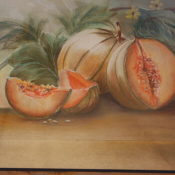 Painting titled "melons" by Marilyn Bourgois, Original Artwork