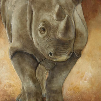 Malarstwo zatytułowany „Le rhino c'est rosse” autorstwa Marilyn Bourgois, Oryginalna praca