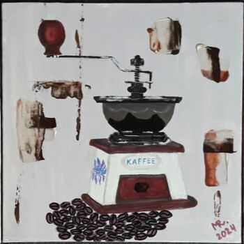 Painting titled "Coffee drinking.Tri…" by Marie Ruda, Original Artwork, Acrylic