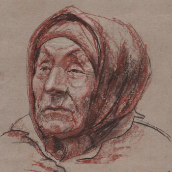 Drawing titled "Баба Вера. Дер. Мас…" by Marina Avsyukevich, Original Artwork, Other