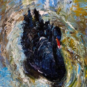 Painting titled "Black grace" by Marina Gavrilova, Original Artwork, Oil
