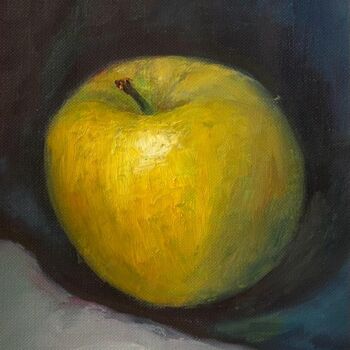 Painting titled "The apple is delici…" by Marina Gavrilova, Original Artwork, Oil