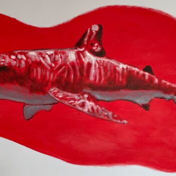 Peinture intitulée "Shark" par Kamarou, Œuvre d'art originale, Huile