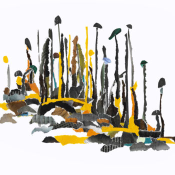 「In the forest」というタイトルのコラージュ Marina Geipelによって, オリジナルのアートワーク, コラージュ