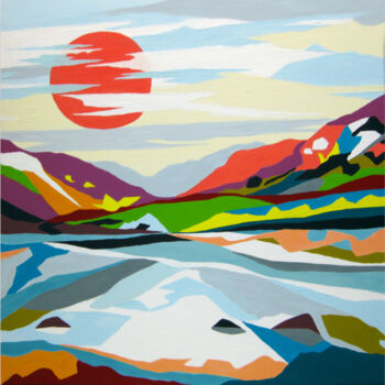 Malarstwo zatytułowany „Coloured mountains…” autorstwa Marina Geipel, Oryginalna praca, Akryl