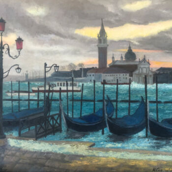 Malerei mit dem Titel "Venice Canal,St.Mar…" von Marina Gorbachova, Original-Kunstwerk, Öl