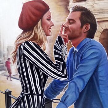 Peinture intitulée "Roman holiday" par Marina Ternavskaya, Œuvre d'art originale, Huile Monté sur Carton