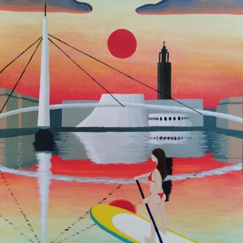 Painting titled "Souvenir du Havre" by Marina Uman, Original Artwork, Acrylic