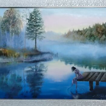 Painting titled ""Дыхание утра"" by Marina Volkova, Original Artwork, Oil Mounted on Wood Stretcher frame