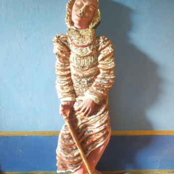 Sculpture titled "The Walker" by Marino Cargnel, Original Artwork, Wood