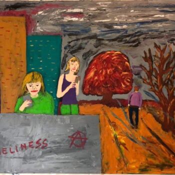 Pittura intitolato "loneliness" da Mario Pratesi, Opera d'arte originale, Olio