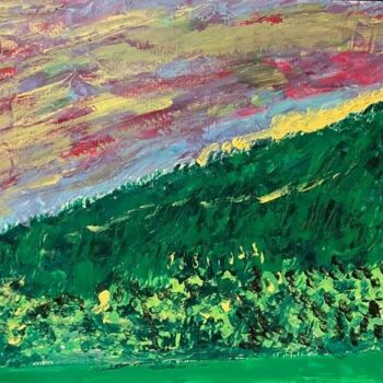 Peinture intitulée "La nuvola gialla" par Mario Pratesi, Œuvre d'art originale, Huile