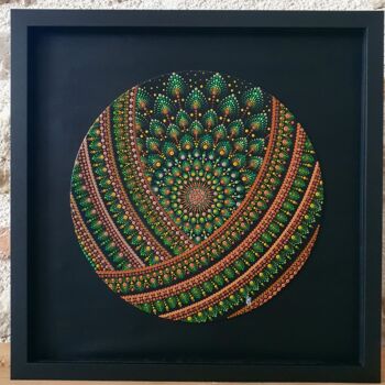 Painting titled "Terra" by Marion Gaubert, Original Artwork, Acrylic Mounted on Wood Stretcher frame