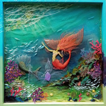 Peinture intitulée "146- Grande sirène…" par Marion Moreau, Œuvre d'art originale, Acrylique