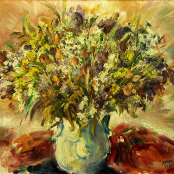 Painting titled "Large bouquet of dr…" by Michelangelo Verso, Original Artwork, Oil