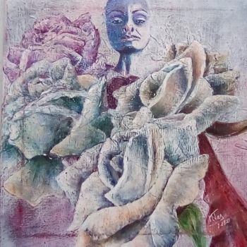 Peinture intitulée "Roses" par Marie-Thérèse Aguilar, Œuvre d'art originale, Acrylique