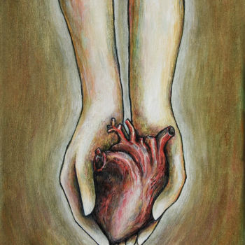 Painting titled "My heart is in your…" by Mariya Markina, Original Artwork, Oil