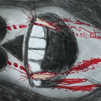 Dibujo titulada "Cabera alheia" por Mariza Tomaz  Soares, Obra de arte original, Carbón