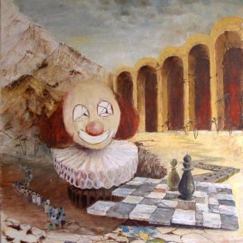 Ζωγραφική με τίτλο "Clown" από Mark Guberman, Αυθεντικά έργα τέχνης, Λάδι