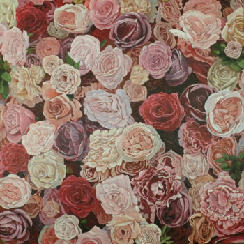 "Les roses" başlıklı Tablo Jean-Marie Gregoire tarafından, Orijinal sanat, Akrilik