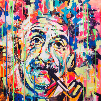 "Albert Einstein" başlıklı Tablo Marta Zawadzka tarafından, Orijinal sanat, Akrilik Ahşap Sedye çerçevesi üzerine monte edil…