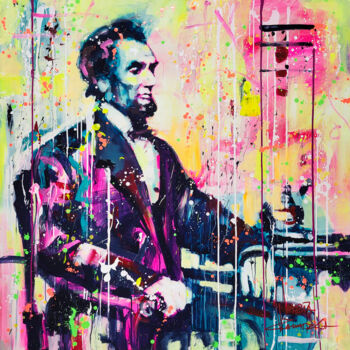 Peinture intitulée "Abraham Lincoln" par Marta Zawadzka, Œuvre d'art originale, Acrylique Monté sur Châssis en bois