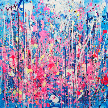 Pintura titulada "Blue Garden" por Marta Zawadzka, Obra de arte original, Acrílico Montado en Bastidor de camilla de madera