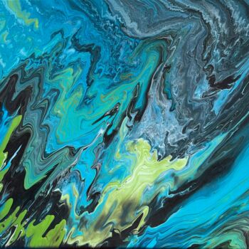 Pintura intitulada "Bleue vert" por Martial Molmy, Obras de arte originais, Acrílico