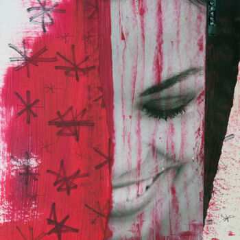 Collagen mit dem Titel "Starchild" von Martin Wieland, Original-Kunstwerk, Acryl