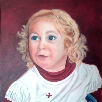 Peinture intitulée "Petite Fille L. R." par Martine Bonnerave, Œuvre d'art originale, Huile
