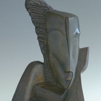 「"Tête à tête"」というタイトルの彫刻 Martine Camorsによって, オリジナルのアートワーク, ブロンズ