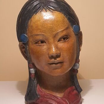 Sculpture titled "Tara" by Martine Lee, Original Artwork, Bronze