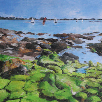 Pintura titulada "Golfe du Morbihan" por Martine Boguet, Obra de arte original, Acrílico Montado en Bastidor de camilla de m…