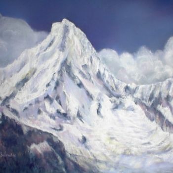 Painting titled "Nuage de Pierre" by Martine Salendre, Original Artwork