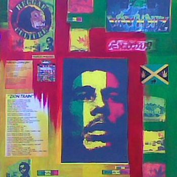 Peinture intitulée "Bob Marley" par Martine Zendali, Œuvre d'art originale