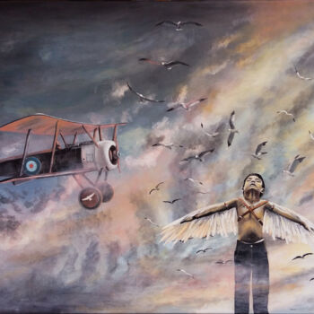 Pintura intitulada "I wish I could fly" por Martyna Mączka, Obras de arte originais, Acrílico
