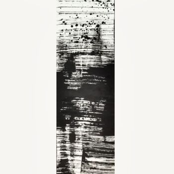제목이 "Horizons _11"인 그림 Maryam Shams로, 원작, 잉크 나무 들것 프레임에 장착됨