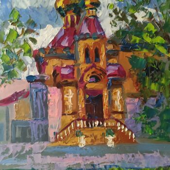 Painting titled "Temple in Kherson" by Maryna Kliuiko, Original Artwork, Oil