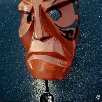 Escultura titulada "IronMike Mask" por Maskiconthone Gianluca Paba, Obra de arte original, Madera