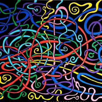 "Live Wire n. 5" başlıklı Tablo Massimo Costantini tarafından, Orijinal sanat, Akrilik Ahşap Sedye çerçevesi üzerine monte e…