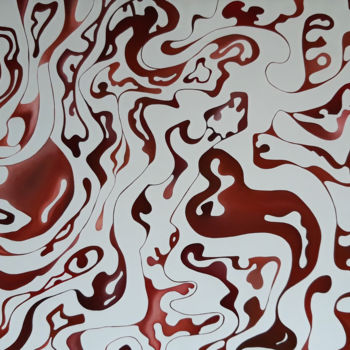 Pittura intitolato "Rosso evanescente" da Massimo Rubbi, Opera d'arte originale, Olio