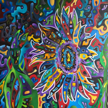 Painting titled "Il Girasole (N.2)" by Massimo Rubbi, Original Artwork, Oil