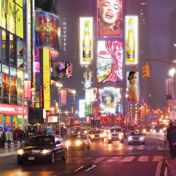 Digital Arts titled "Times Square by nig…" by Master Phago, Original Artwork, Collages