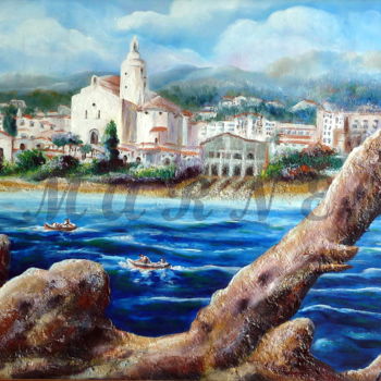 Painting titled "CADAQUES ANTIGUO" by Materia Y Arte, Original Artwork, Oil