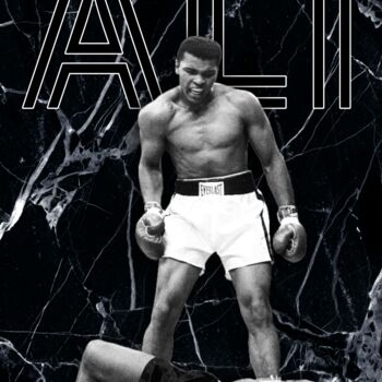 Digital Arts titled "Ali" by Mathieu Dudognon, Original Artwork, Digital Collage Mounted on Plexiglass