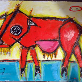 제목이 "Cow"인 미술작품 Matt Sesow로, 원작, 아크릴